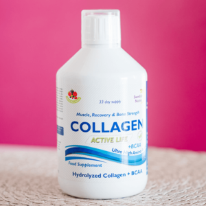 Colagen Lichid Hidrolizat Tip 1, 2 si 3 Active Life cu 5000mg + BCAA și Aminoacizi + Acid Hialuronic + Vitamina C, B5, B6 – sticlă cu 500 ml