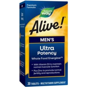 Multivitamine pentru barbati Alive Men's Ultra Potency Nature's Way, 30 tablete, Secom